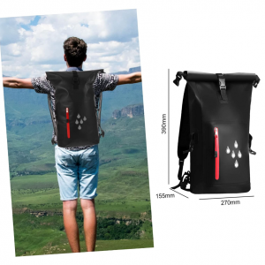 25L PVC Lightweight Waterproof Backpack , Waterproof Roll Top Bag With Zipper