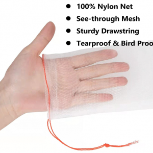 100 Pcs Fruit Protection Bags, Fruit Netting Bags, Garden Netting Bags with Drawstrings - Image 3