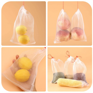 100 Pcs Fruit Protection Bags, Fruit Netting Bags, Garden Netting Bags with Drawstrings - Image 7