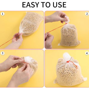 100 Pcs Fruit Protection Bags, Fruit Netting Bags, Garden Netting Bags with Drawstrings - Image 8