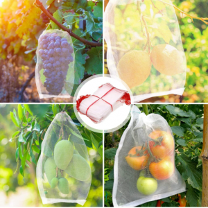 100 Pcs Fruit Protection Bags, Fruit Netting Bags, Garden Netting Bags with Drawstrings - Image 10