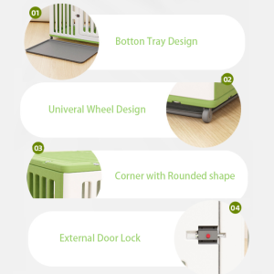 Dog House ,Dog Cage Kennel with wheel and Tray - Image 3