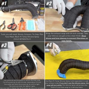 Exhaust Heat Wrap Insulation,  Fiberglass Heat Shield Tape - Image 4