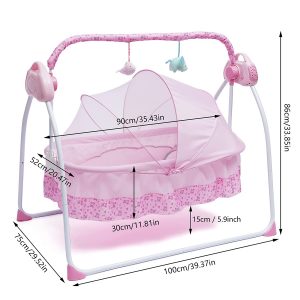 Electric baby cradle, automatic cradle swing, Rocking Bassinet for Baby - Image 2