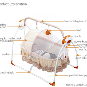 Electric baby cradle, automatic cradle swing, Rocking Bassinet for Baby - Image 5