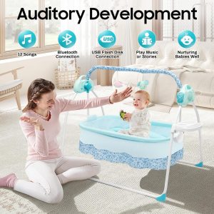 Electric baby cradle, automatic cradle swing, Rocking Bassinet for Baby - Image 7