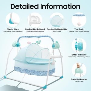 Electric baby cradle, automatic cradle swing, Rocking Bassinet for Baby - Image 9