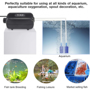 Aquarium Air Pump Fish Tank Oxygen Pump with 2 Air Stone,Aquarium Air Pump - Image 4
