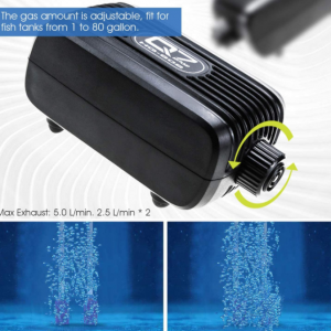 Aquarium Air Pump Fish Tank Oxygen Pump with 2 Air Stone,Aquarium Air Pump - Image 7
