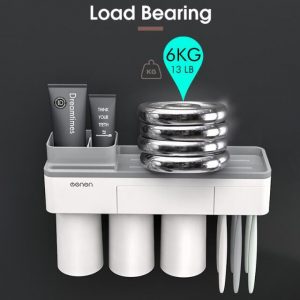 Magnetic Toothbrush Holder Cup Toothpaste Shaver Household Bathroom Storage Holder 3/2 Cups - Image 10