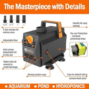 Fountain Submersible Water Pump 45W with hose(2M) - Image 5