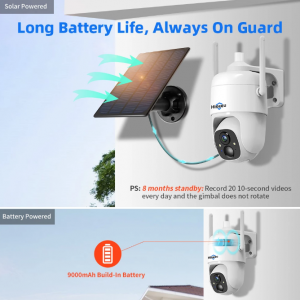 Wireless Camera Outdoor, Solar WiFi Battery Power Security Camera PTZ - Image 3