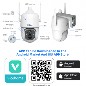 Wireless Camera Outdoor, Solar WiFi Battery Power Security Camera PTZ - Image 6