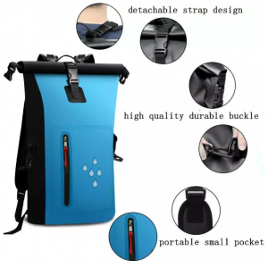 25L PVC Lightweight Waterproof Backpack , Waterproof Roll Top Bag With Zipper - Image 4
