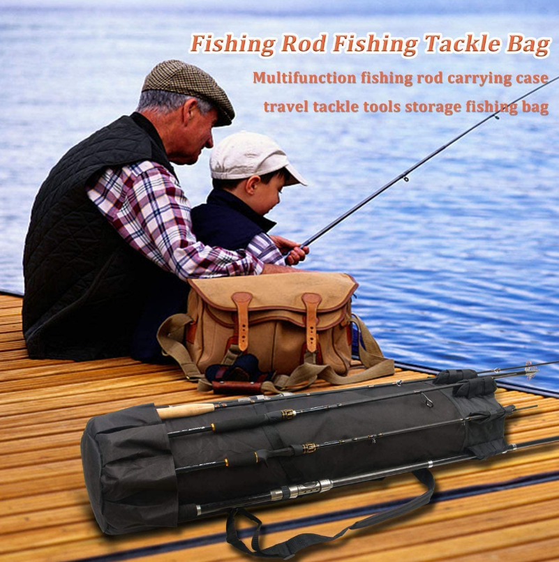 Fishing Rod Bag Fishing Pole Storage Bag Fishing Gear Organizer Green/Black