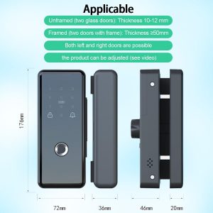 Smart Glass Door Locks, Fingerprint Glass Gate Locks - Image 5