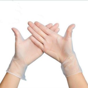 4 boxes of disposable gloves, clear vinyl gloves S/M/L/XL
