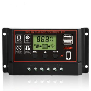 Solar Charge Controller,12V/24V LCD Display Solar Charge Controller10A 20A 30A