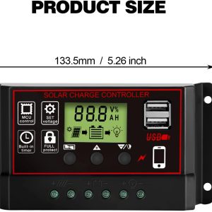 Solar Charge Controller,12V/24V Solar Charge Controller 10A 20A 30A - Image 5