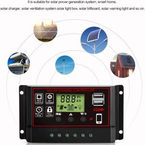 Solar Charge Controller,12V/24V Solar Charge Controller 10A 20A 30A - Image 6