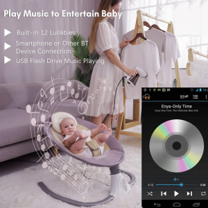 Electric Baby Swing for Infants to Toddler Portable Babies Swing - Image 3