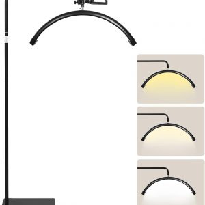 Lash Light, Half Moon Lamp, LED Floor Lamp for Eyelash Extensions, Nail Art, Tattoo Art and Skincare
