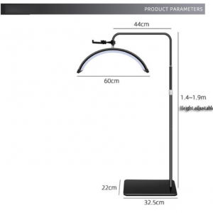 Lash Light, Half Moon Lamp, LED Floor Lamp for Eyelash Extensions, Nail Art, Tattoo Art and Skincare - Image 3