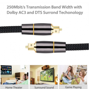 TOSLINK cable, optical audio cable for soundbars (TOSLINK to TOSLINK, digital S/PDIF cable, stereo systems/amplifiers/amps, home cinema, Xbox One/PS5 - Image 2