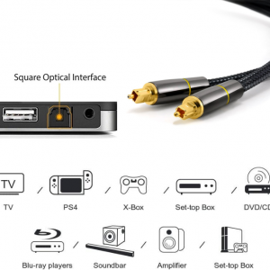 TOSLINK cable, optical audio cable for soundbars (TOSLINK to TOSLINK, digital S/PDIF cable, stereo systems/amplifiers/amps, home cinema, Xbox One/PS5 - Image 5
