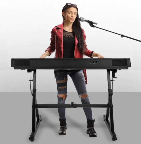 Liquid Stands Collapsible Piano Keyboard Stand - Adjustable and Portable  Heavy Duty Music Stand for Kids & Adults - Fits 54-88 Key Electric Digital