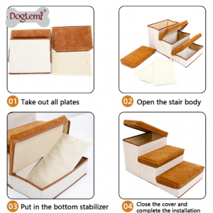 Dog Stairs Foldable Storage Box 3 Steps - Image 7