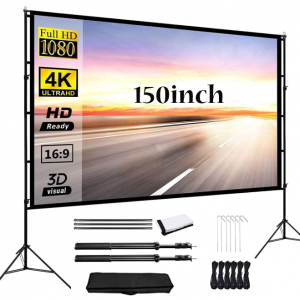 Projector Screen with Stand 16:9 150 inch