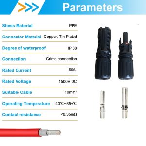 MC4 Connector for 10mm2 solar cable 50A - Image 4