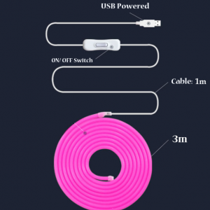 LED Neon Lights Strip Rope Lights Waterproof Neon LED Strip Pink - Image 9