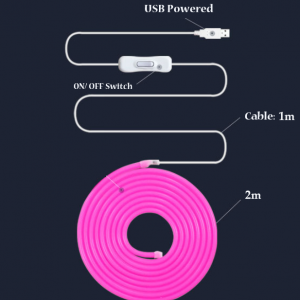 LED Neon Lights Strip Rope Lights Waterproof Neon LED Strip Pink - Image 8