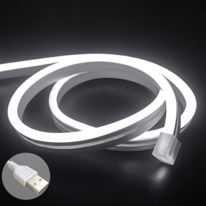 LED Neon Lights Strip Rope Lights Waterproof Neon LED Strip - White