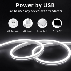 LED Neon Lights Strip Rope Lights Waterproof Neon LED Strip - White - Image 3