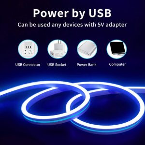 LED Neon Lights Strip Rope Lights Waterproof Neon LED Strip Blue - Image 2