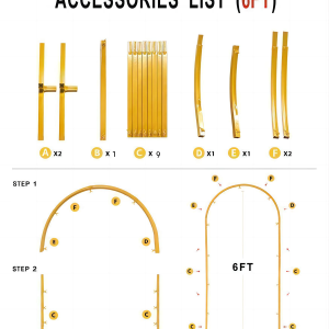 Gold Wedding Arch Backdrop Stand, Backdrop Stand for Parties 5FT,6FT,6.6FT,7.2FT - Image 8