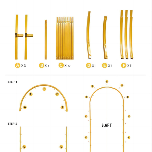 Gold Wedding Arch Backdrop Stand, Backdrop Stand for Parties 5FT,6FT,6.6FT,7.2FT - Image 9