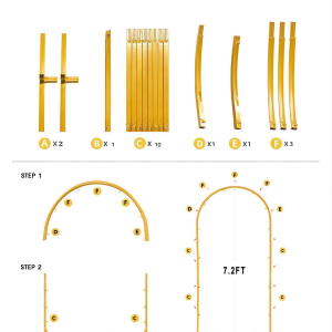 Gold Wedding Arch Backdrop Stand, Backdrop Stand for Parties 5FT,6FT,6.6FT,7.2FT - Image 10
