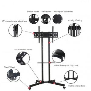 Rolling TV Floor Stand for 32-65” TV - Image 5