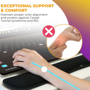 Memory Foam Keyboard Wrist Support Bar and Mouse Wrist Rest Pads Set - Image 8