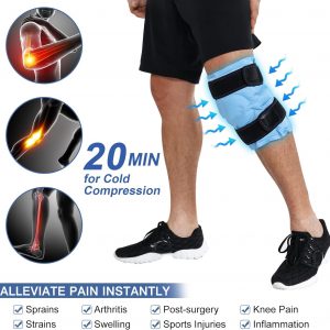 Cold & Hot Packs, Ice Pack for Knee Pain Relief Reusable Gel Ice Wrap for Leg Injuries - Image 2