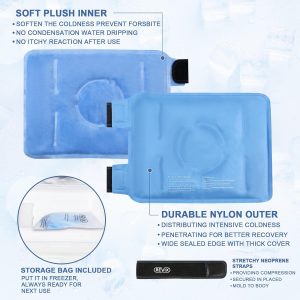 Cold & Hot Packs, Ice Pack for Knee Pain Relief Reusable Gel Ice Wrap for Leg Injuries - Image 3