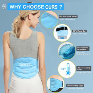 Ice Pack for Lower Back Pain Relief Reusable Gel Back Ice Pack with Straps - Image 4