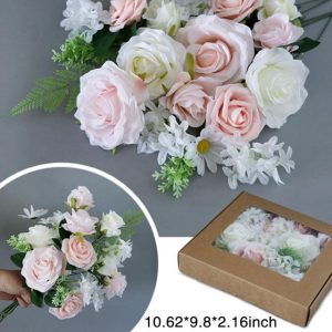 Roses Artificial Flowers Pink Rose Bouquets Box Set - Image 2