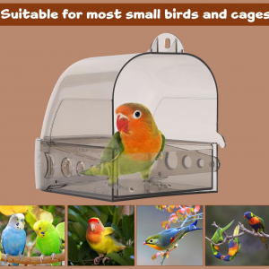 Bird Bath Box Bathing Tub Hanging Cage Small Birds - Image 4