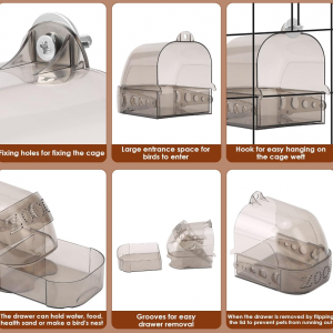 Bird Bath Box Bathing Tub Hanging Cage Small Birds - Image 5