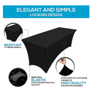 Table Cover Table Cloths Wedding Tablecloth 4ft black / white - Image 2